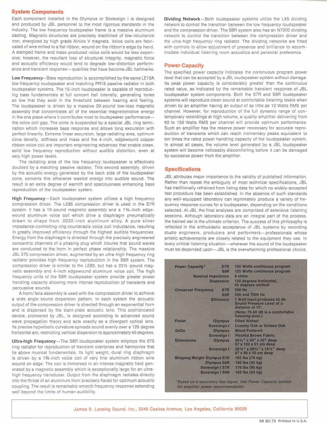 JBL - C50 Olympus - 8 JBL - C50 Olympus - 8