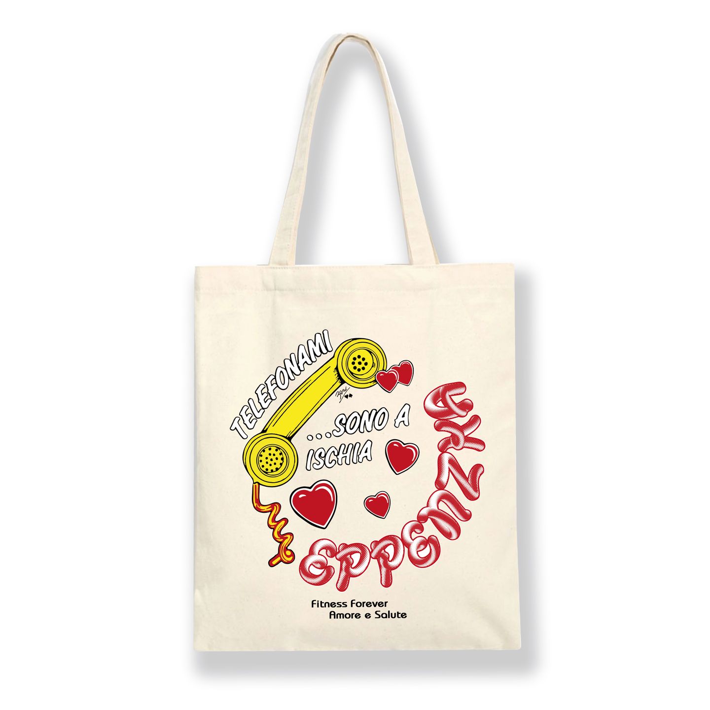 Fitness Forever - BORO X FITNESS FOREVER - TELEFONAMI....SONO A ISCHIA TOTE BAG - main Fitness Forever - BORO X FITNESS FOREVER - TELEFONAMI....SONO A ISCHIA TOTE BAG - main