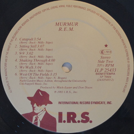 R.E.M. - Murmur | I.R.S. Records (ILP 25433) - 6