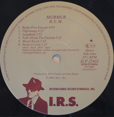 R.E.M. - Murmur | I.R.S. Records (ILP 25433) - 5