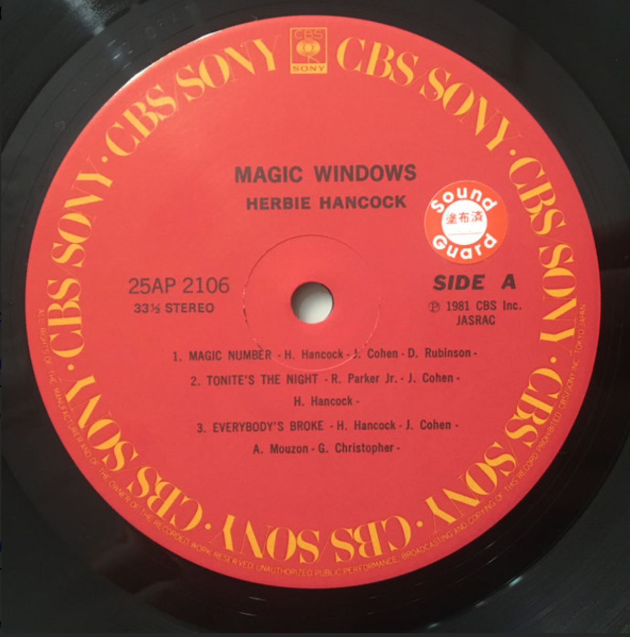 Herbie Hancock - Magic Windows | CBS/Sony (25AP 2106) - 2