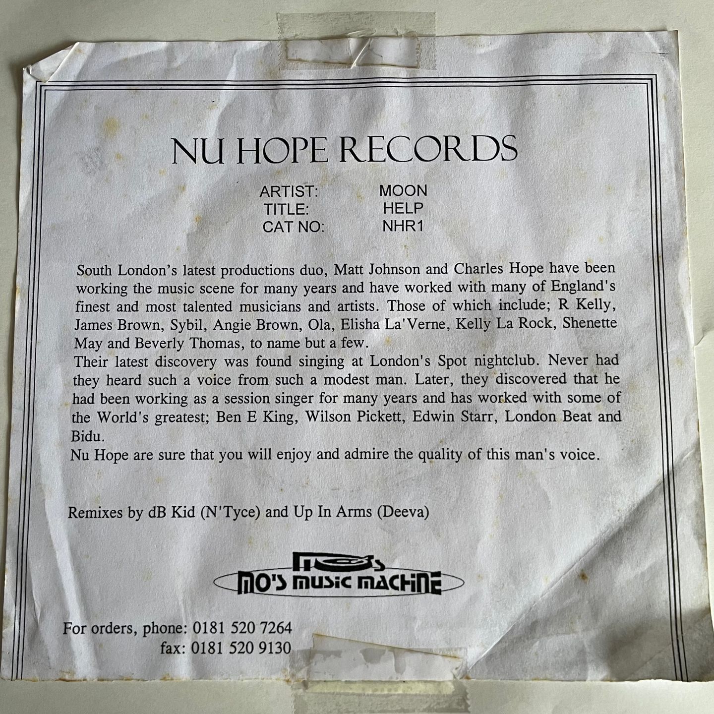 Nu Hope Feat. Moon Williams - Help | Nu Hope (NHR 1)