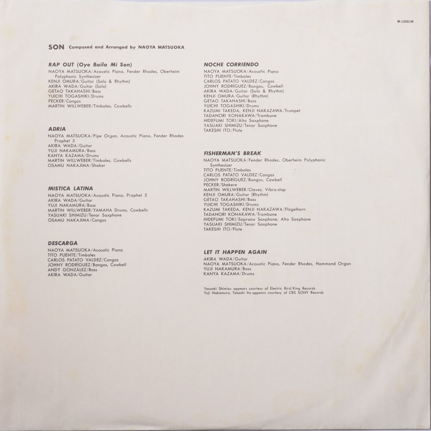 Naoya Matsuoka & Wesing - Son | Warner Bros. Records (M-12001W) - 6