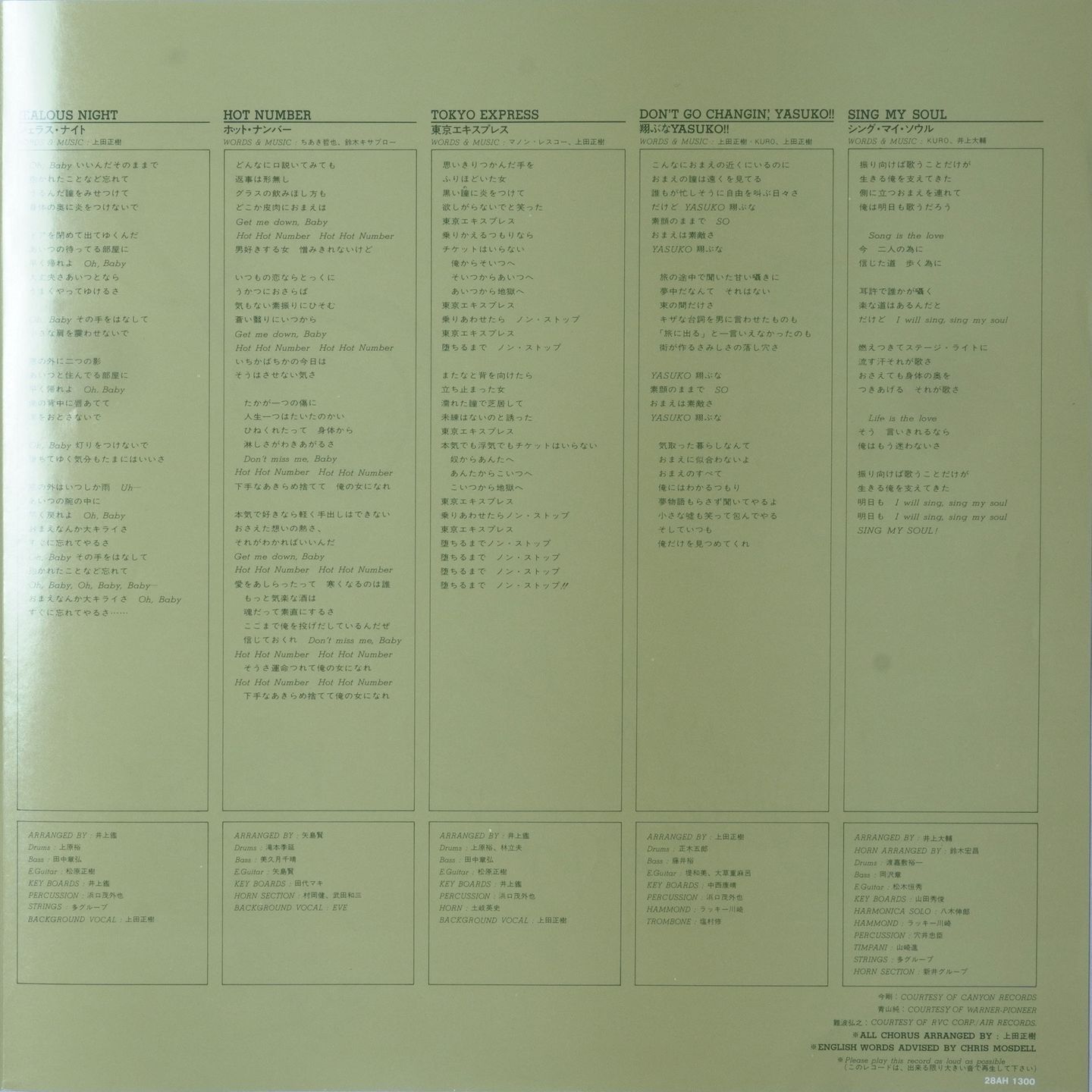 Masaki Ueda - Jealous Night | CBS/Sony (28AH1300) - 6