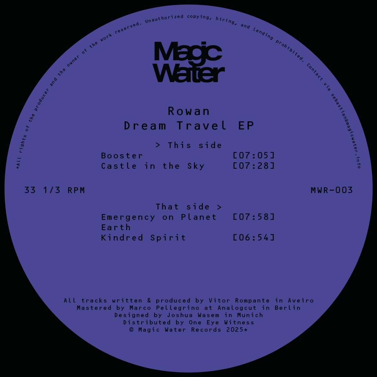 Rowan - Dream Travel EP | Magic Water Records (MWR-003) - 2