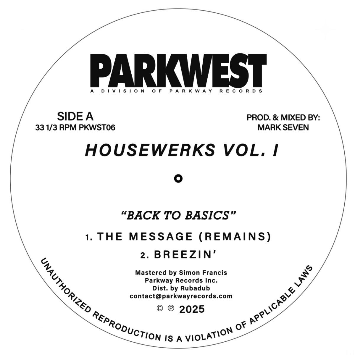 Mark Seven - Housewerks Vol I - Back II Basics | Parkwest (PKWST06) - main