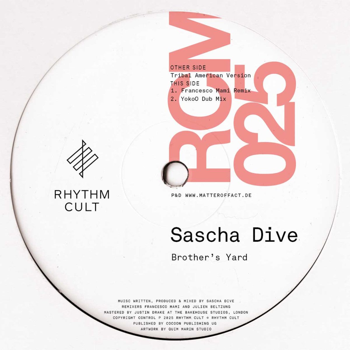 Sascha Dive - Brothers Yard | Rhythm Cult (RCM025) - main