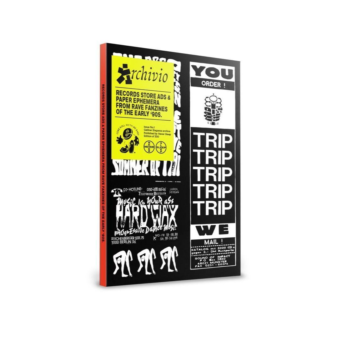 Never Sleep Archivio #1 – Records store ads and paper ephemera from Rave fanzines of the early 90s
