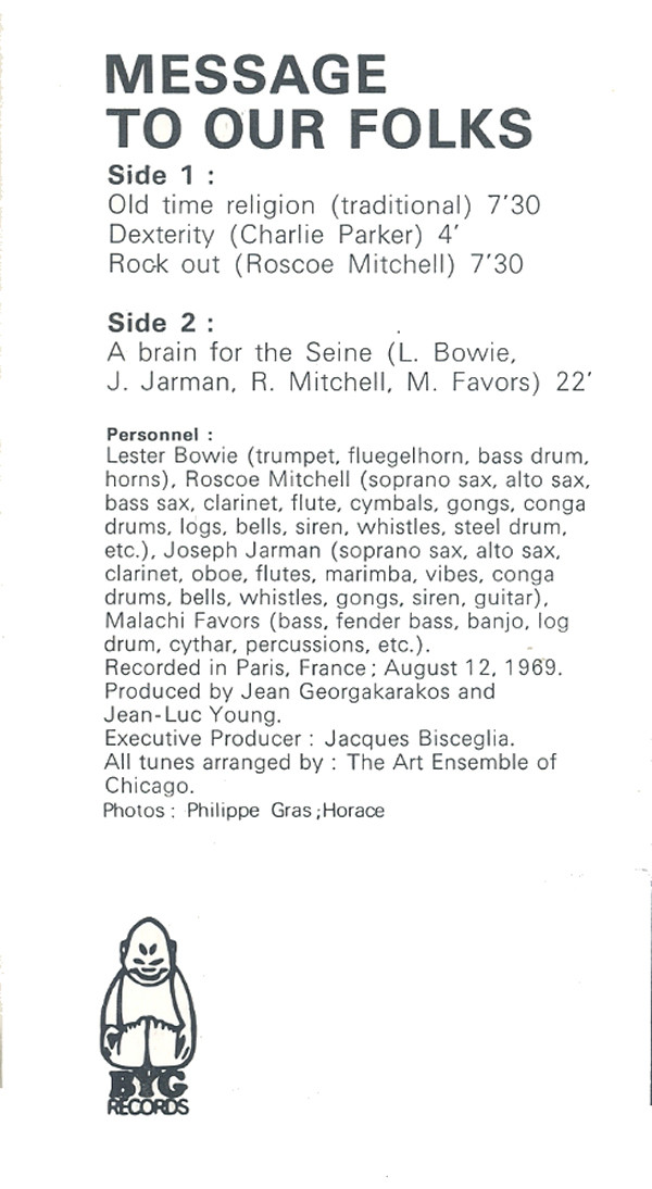 "Great Black Music" - A Jackson In Your House / Message To Our Folks