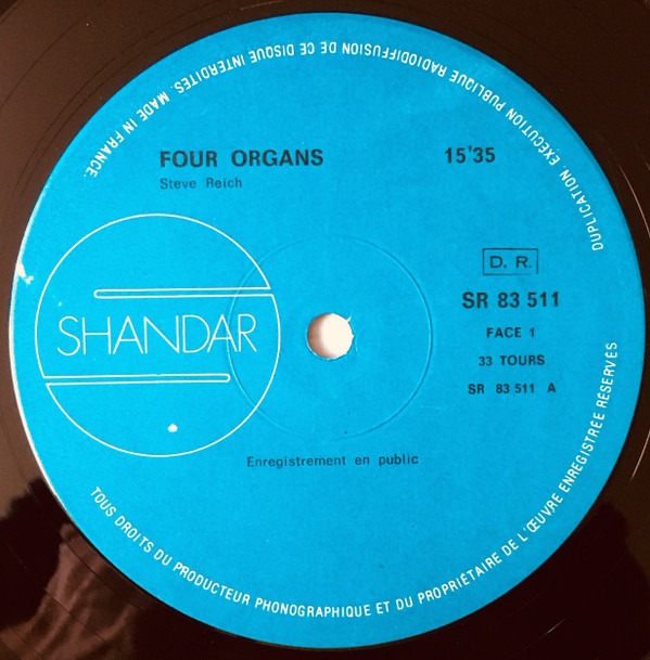 Steve Reich - Four Organs / Phase Patterns | Shandar (SR 83 511) - 4 Steve Reich - Four Organs / Phase Patterns | Shandar (SR 83 511) - 4