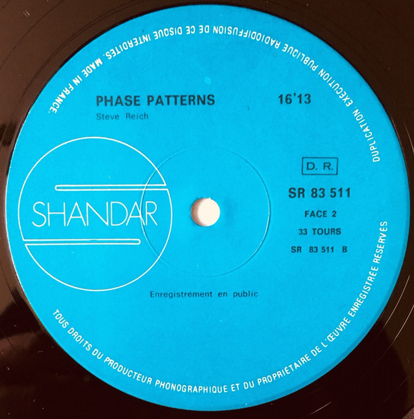 Steve Reich - Four Organs / Phase Patterns | Shandar (SR 83 511) - 5 Steve Reich - Four Organs / Phase Patterns | Shandar (SR 83 511) - 5