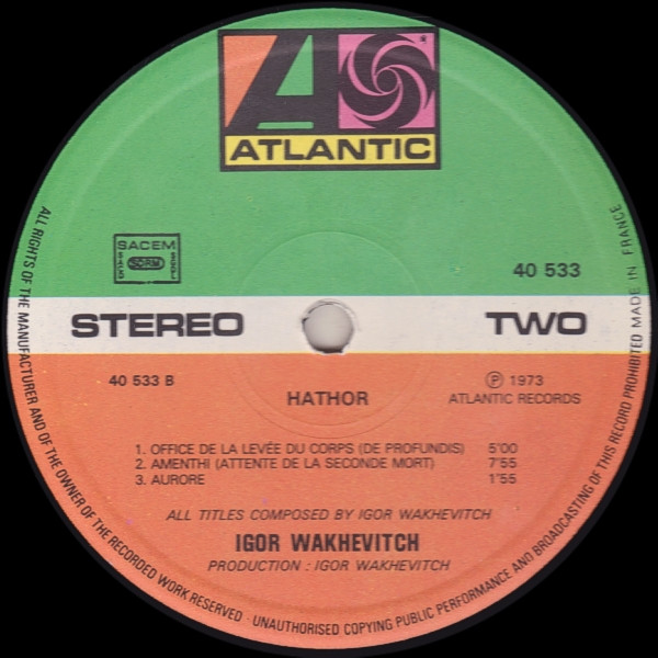 Igor Wakhévitch - Hathor | Atlantic (40 533) - 5 Igor Wakhévitch - Hathor | Atlantic (40 533) - 5