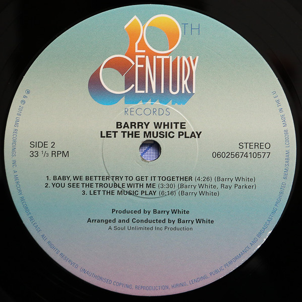 Barry White - Let The Music Play | 20th Century Records (0602567410577) - 4 Barry White - Let The Music Play | 20th Century Records (0602567410577) - 4