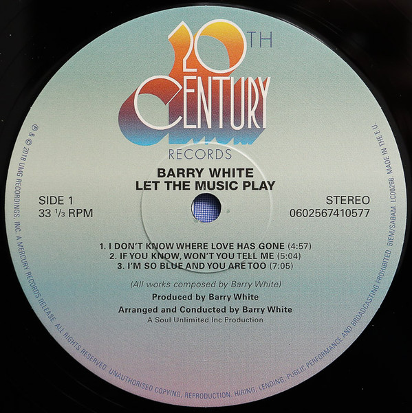 Barry White - Let The Music Play | 20th Century Records (0602567410577) - 3 Barry White - Let The Music Play | 20th Century Records (0602567410577) - 3