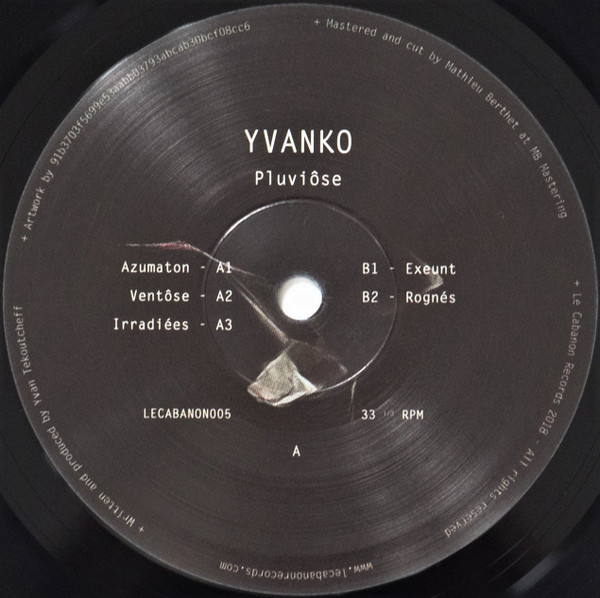 yvanko - Pluviôse | Le Cabanon Records (LECABANON005) - 6 yvanko - Pluviôse | Le Cabanon Records (LECABANON005) - 6