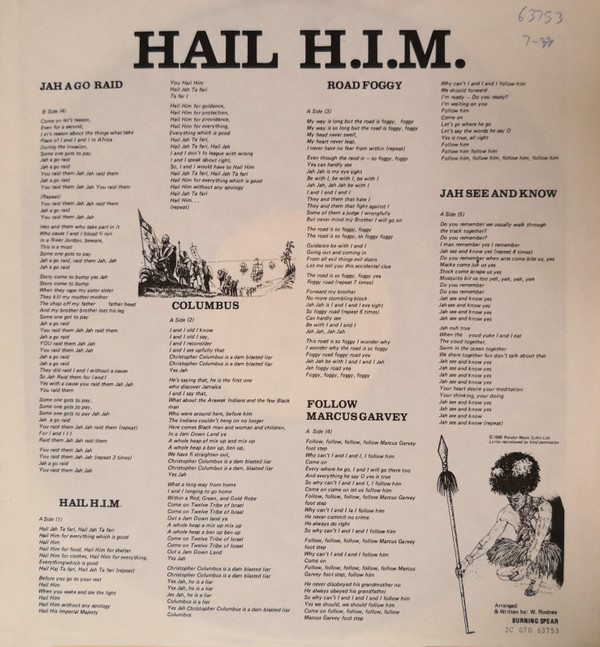 Burning Spear - Hail H.I.M. | EMI (2C 070-63.753) - 5 Burning Spear - Hail H.I.M. | EMI (2C 070-63.753) - 5