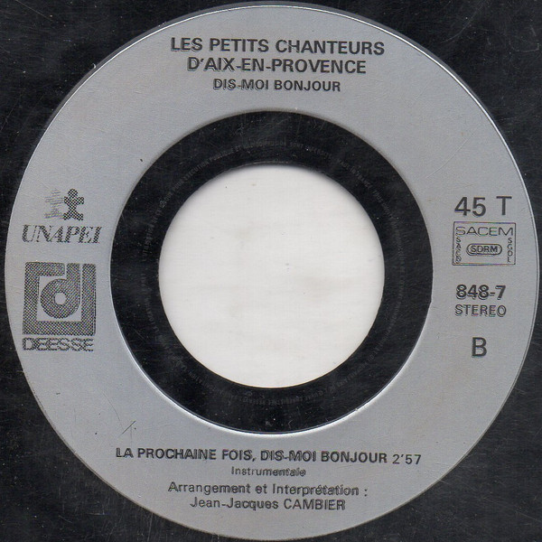 Une Autre Fois Dis-moi Bonjour