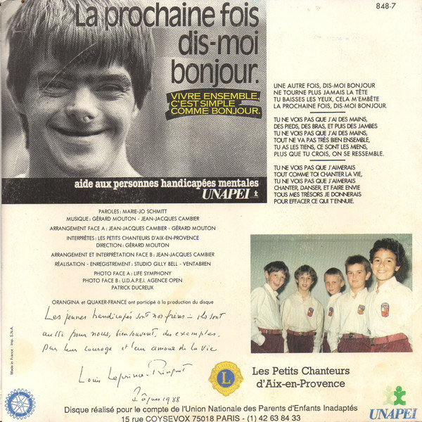 Une Autre Fois Dis-moi Bonjour