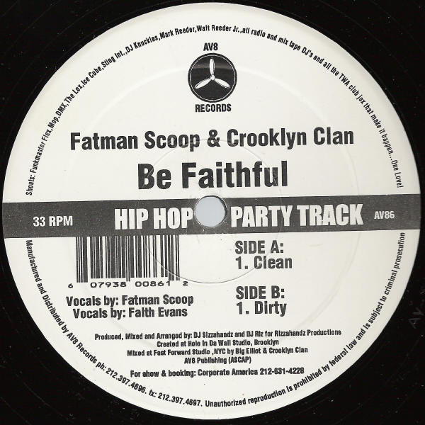 Fatman Scoop & Crooklyn Clan - Be Faithful | AV8 Records (AV86) - 2