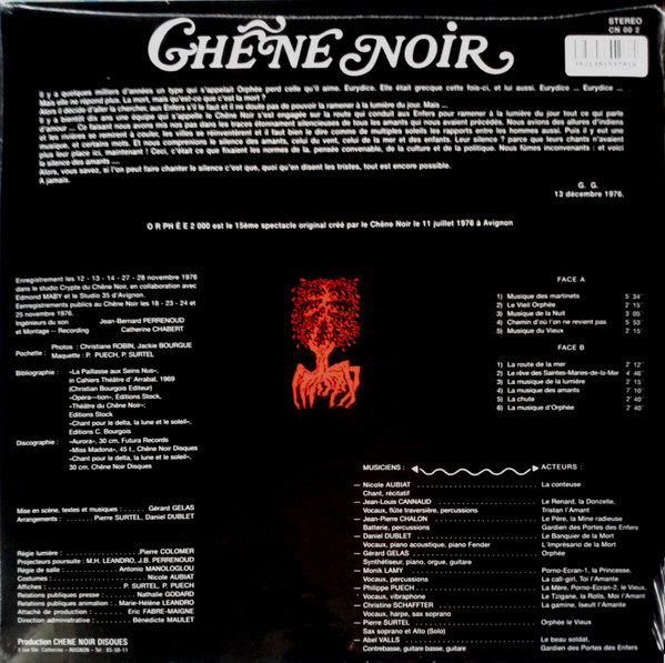 Chêne Noir - Orphée 2000 | Chêne Noir Disques (CN 00 2) - 2 Chêne Noir - Orphée 2000 | Chêne Noir Disques (CN 00 2) - 2