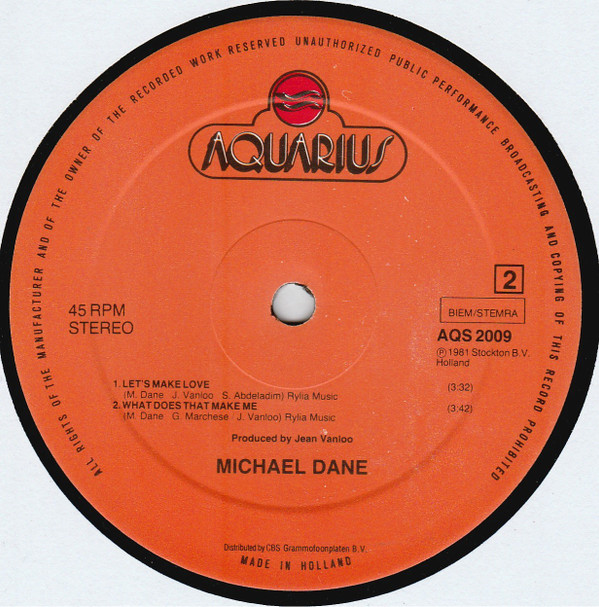 Michael Dane - Michael Dane | Aquarius (AQS. 2.009) - 2 Michael Dane - Michael Dane | Aquarius (AQS. 2.009) - 2