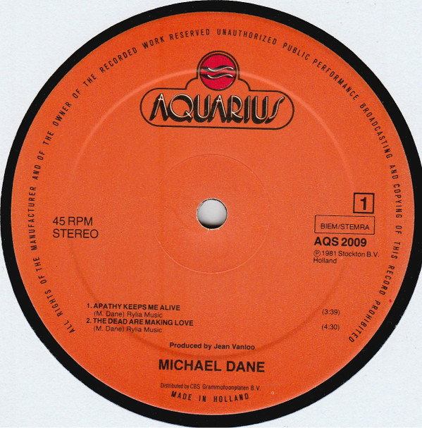 Michael Dane - Michael Dane | Aquarius (AQS. 2.009) - main Michael Dane - Michael Dane | Aquarius (AQS. 2.009) - main