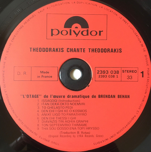 Chante Theodorakis L'Otage