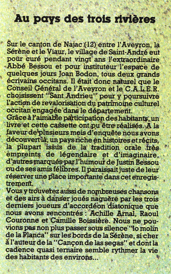 Saint-André de Najac - Opération "Vilatge" (Au Pays Des Trois Rivières)