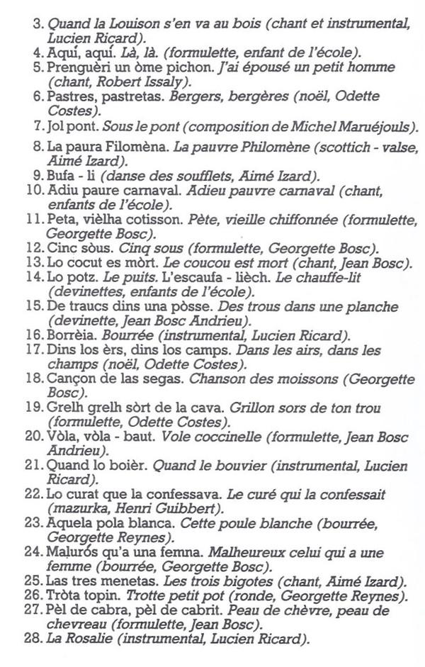La Capelle Bleys Lescure Jaoul - "Musica Al Vilatge" (Chants, Musiques Et Contes)