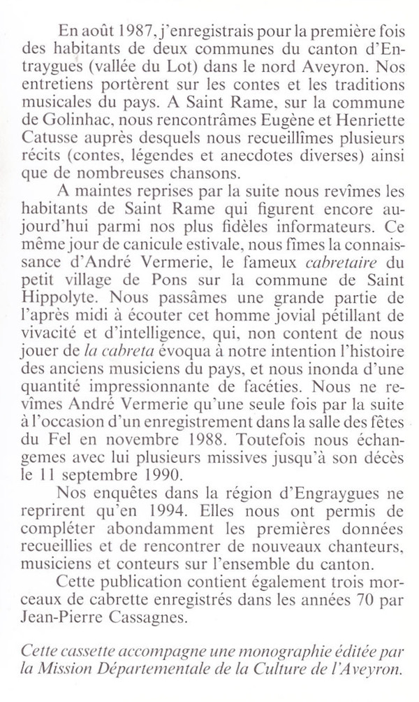 Al Canton D'Antraigas - Aveyron (Chants, Musiques Et Contes Du Canton D'Entraygues)