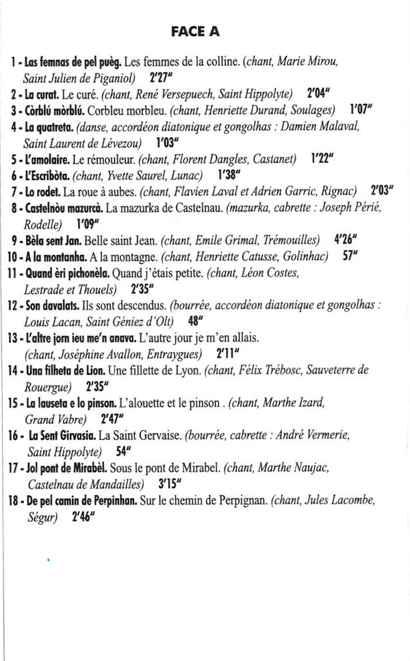 Musica En Roergue - Chants Et Musiques Du Département De L'Aveyron