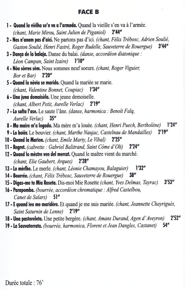 Musica En Roergue - Chants Et Musiques Du Département De L'Aveyron
