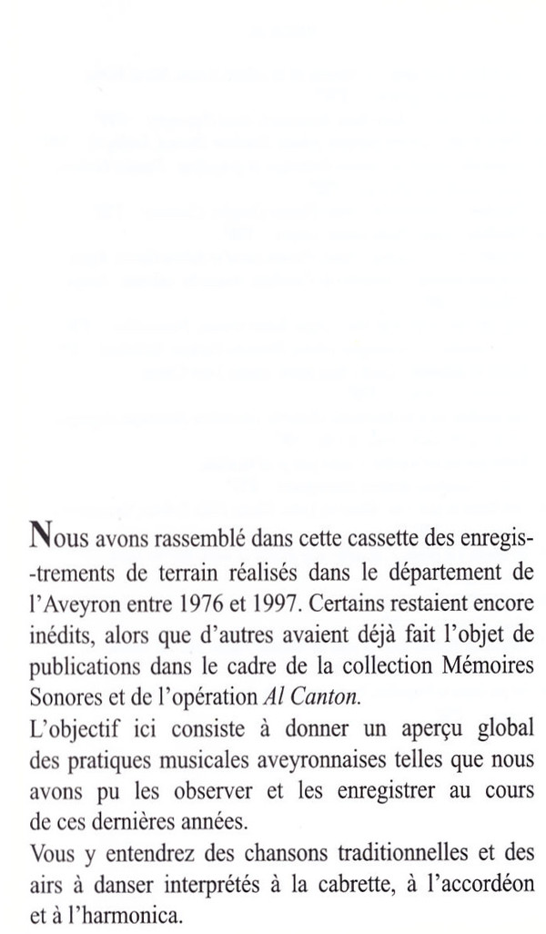 Musica En Roergue - Chants Et Musiques Du Département De L'Aveyron