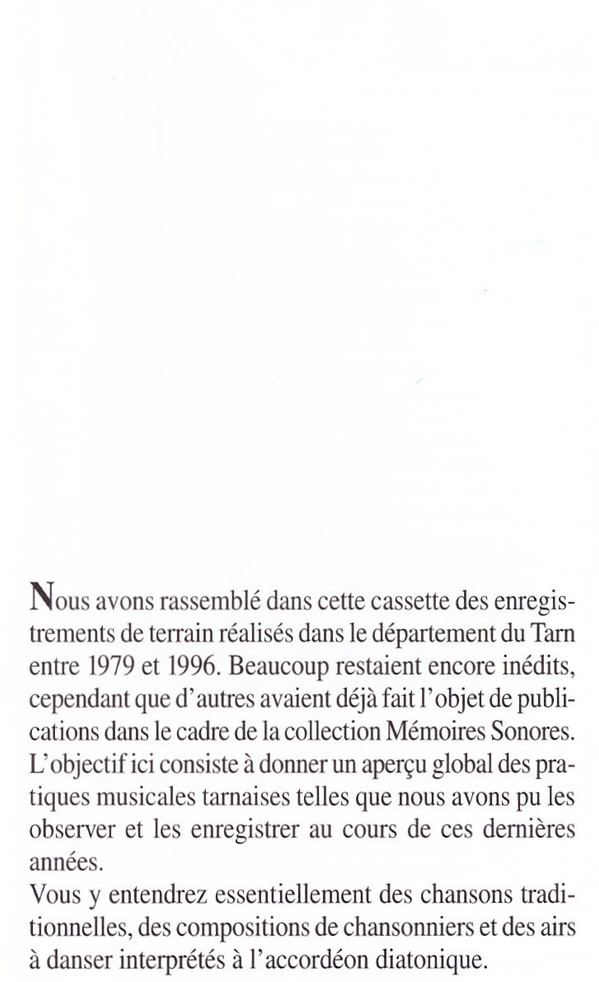 Musica En Albigès (Chants Et Musiques Du Département Du Tarn)
