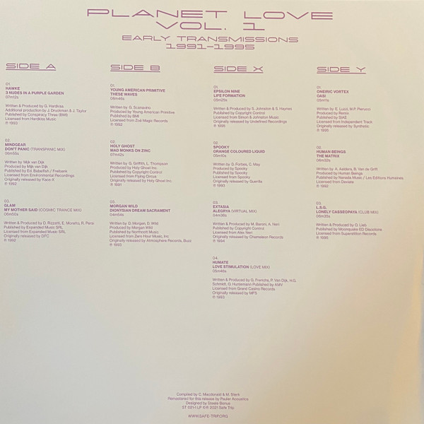 Various - Planet Love Vol. One - Early Transmissions 1991​-​1995 | Safe Trip (ST 020) - 2