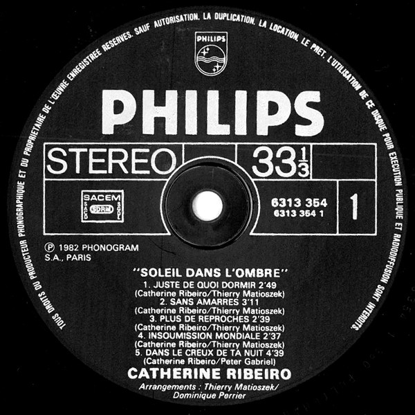 Catherine Ribeiro - Soleil Dans L'ombre | Philips (6313 354) - 3 Catherine Ribeiro - Soleil Dans L'ombre | Philips (6313 354) - 3