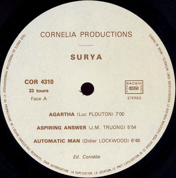 Surya - Surya | Cornélia Productions (COR 4310) - 3 Surya - Surya | Cornélia Productions (COR 4310) - 3