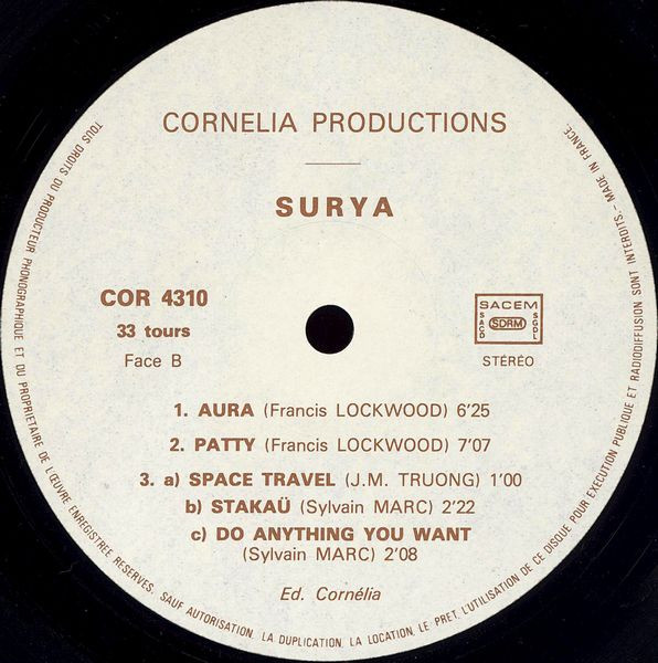 Surya - Surya | Cornélia Productions (COR 4310) - 4 Surya - Surya | Cornélia Productions (COR 4310) - 4