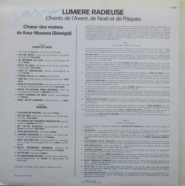 Moines Du Prieuré De Keur Moussa - Lumière Radieuse | Monastère Bénédictin De Keur Moussa (KMB 1) - 2 Moines Du Prieuré De Keur Moussa - Lumière Radieuse | Monastère Bénédictin De Keur Moussa (KMB 1) - 2