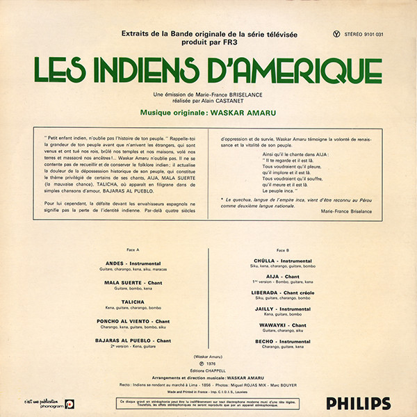 Musique Originale De La Série Télévisée "Les Indiens D'Amérique"
