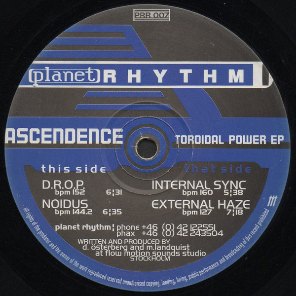 Ascendence - Toroidal Power EP | Planet Rhythm Records (PRR 007) - main Ascendence - Toroidal Power EP | Planet Rhythm Records (PRR 007) - main