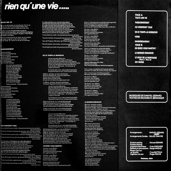 Rien Qu'une Vie.....