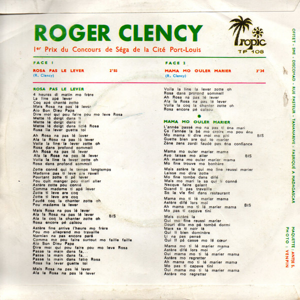 Rosa Pas Lé Lever / Mama Mo Ouler Marier