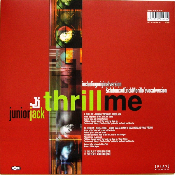 Junior Jack - Thrill Me | [PIAS] Recordings (PIASB 047 TT) - 2