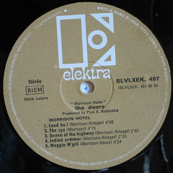 The Doors - Morrison Hotel | Disques Vogue (SLVLXEK 497) - 4 The Doors - Morrison Hotel | Disques Vogue (SLVLXEK 497) - 4
