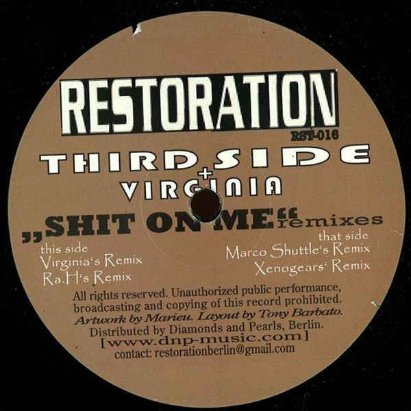 Third Side - Shit On Me Remixes | Restoration Records (RST-016) - main Third Side - Shit On Me Remixes | Restoration Records (RST-016) - main