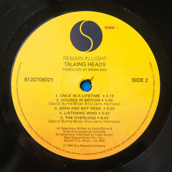 Talking Heads - Remain In Light | Rhino Records (8122708021) - 4 Talking Heads - Remain In Light | Rhino Records (8122708021) - 4