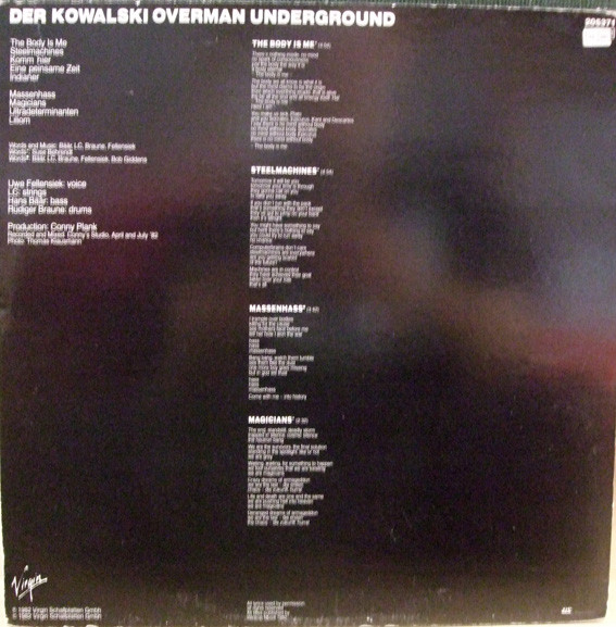 Der Kowalski - Overman Underground | Virgin (205371) - 4