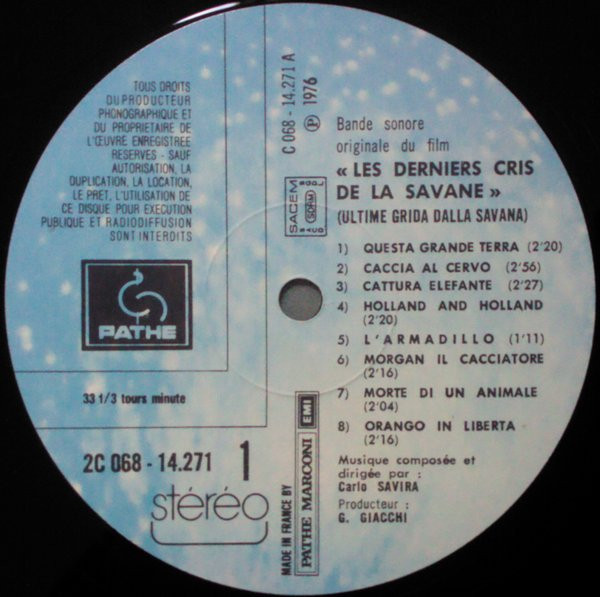 Les Derniers Cris De La Savane (Bande Sonore Originale)