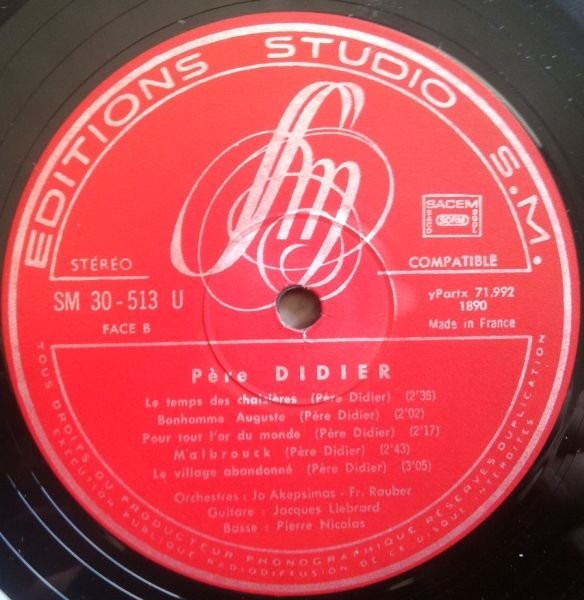 Père Didier - Père Didier | Editions Studio S.M. (SM 30-513 U) - 5 Père Didier - Père Didier | Editions Studio S.M. (SM 30-513 U) - 5